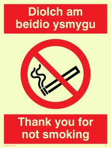 Thanks for not smoking welsh
