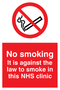 no smoking. it is against the law to smoke in this nhs clinic