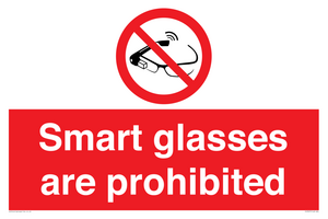 Smart glasses are prohibited