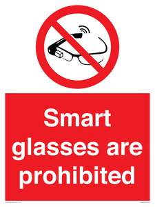 Smart glasses are prohibited
