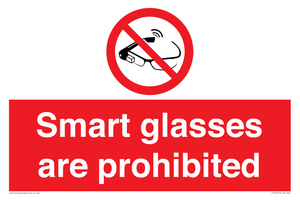 Smart glasses are prohibited