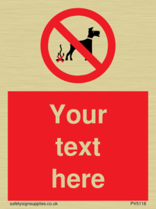 Custom No Dog Fouling Sign