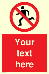 Custom No Running Sign