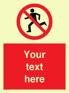 Custom No Running Sign