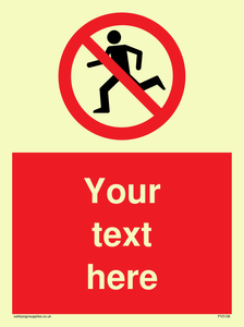 Custom No Running Sign