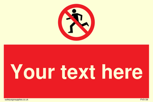 Custom No Running Sign