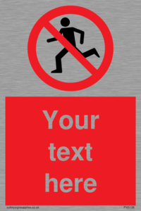 Custom No Running Sign