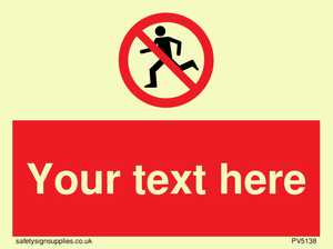 Custom No Running Sign