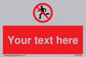 Custom No Running Sign
