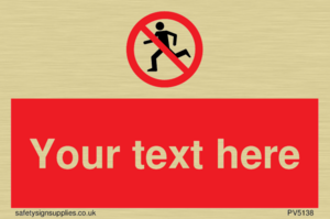 Custom No Running Sign