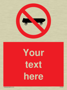 Custom No Skateboarding Sign