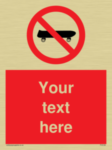 Custom No Skateboarding Sign