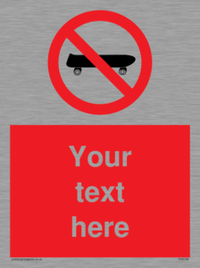 Custom No Skateboarding Sign