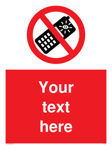 Custom No camera phones Sign