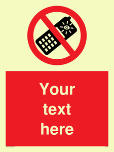 Custom No camera phones Sign