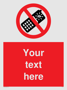 Custom No camera phones Sign