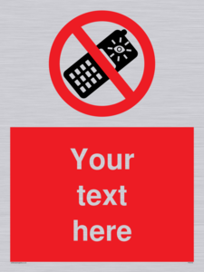 Custom No camera phones Sign