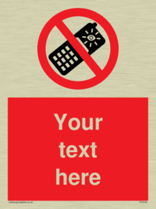 Custom No camera phones Sign