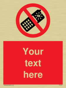 Custom No camera phones Sign