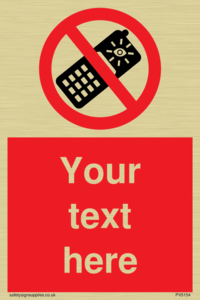 Custom No camera phones Sign