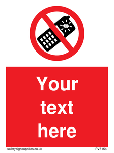 Custom No camera phones Sign