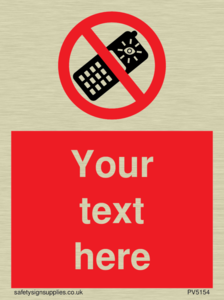 Custom No camera phones Sign
