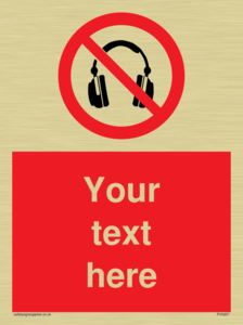 Custom No Headphones Sign