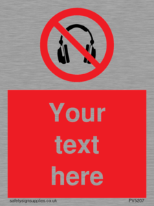 Custom No Headphones Sign