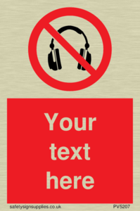 Custom No Headphones Sign
