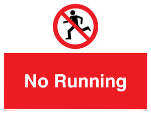 No Running sign 