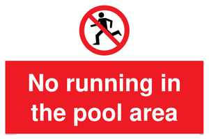 No running in pool area sign 