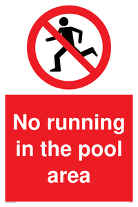 No running in pool area sign 