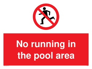 No running in pool area sign 