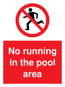 No running in pool area sign 