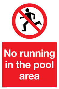 No running in pool area
