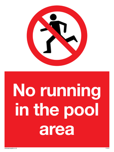 No running in pool area sign 