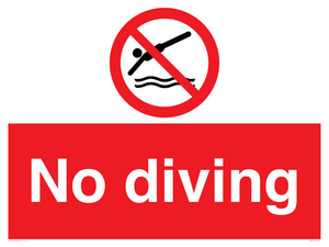 No diving