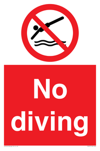 No diving