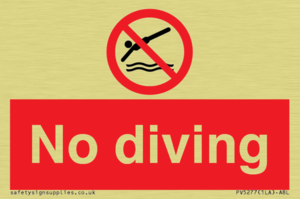 No diving