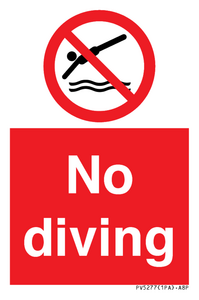 No diving