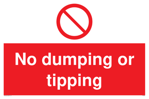 No dumping or tipping sign 
