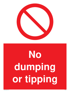No dumping or tipping sign 