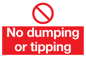 No dumping or tipping sign 