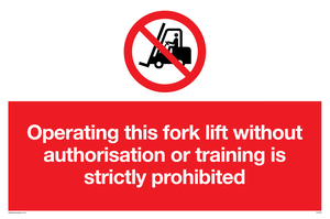 Operating forklift without authorisation