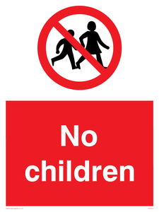 No children sign 