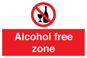 Alcohol free zone sign 