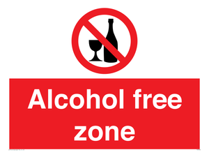 Alcohol free zone sign 