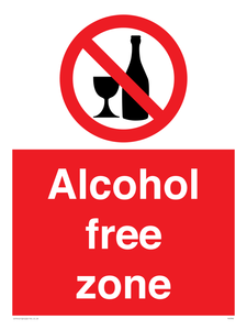 Alcohol free zone sign 