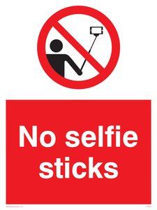 No selfie sticks