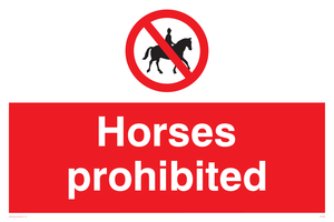 Horses prohibited